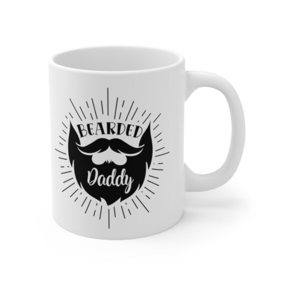 "Bearded Daddy" - Funny Double Sided Print - White Ceramic Mug 11oz - Image 3