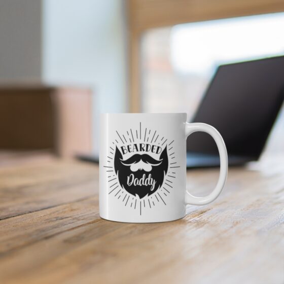 "Bearded Daddy" - Funny Double Sided Print - White Ceramic Mug 11oz - Image 6