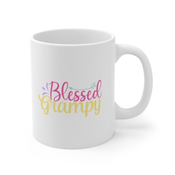 "Blessed Grampy" - Funny Double Sided Print - White Ceramic Mug 11oz - Image 3