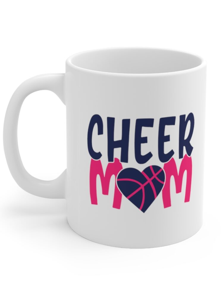 "Cheer Mom" - Funny Double Sided Print - White Ceramic Mug 11oz