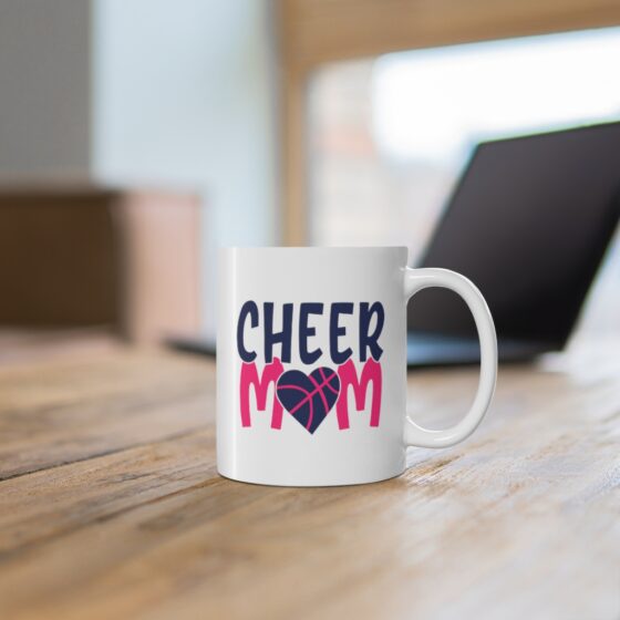 "Cheer Mom" - Funny Double Sided Print - White Ceramic Mug 11oz - Image 6