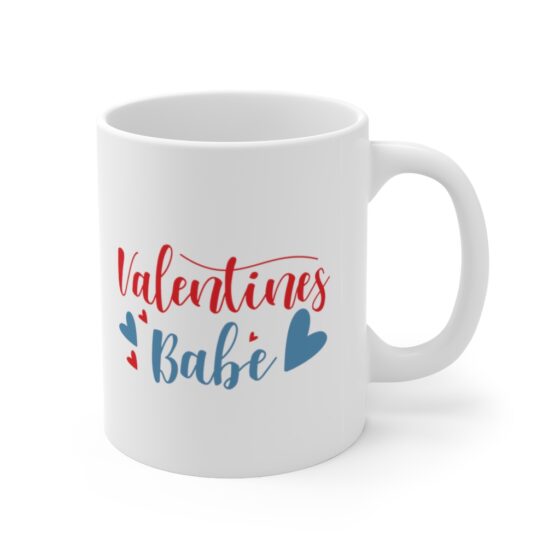 "Valentines Babe" - Funny Double Sided Print - White Ceramic Mug 11oz - Image 3