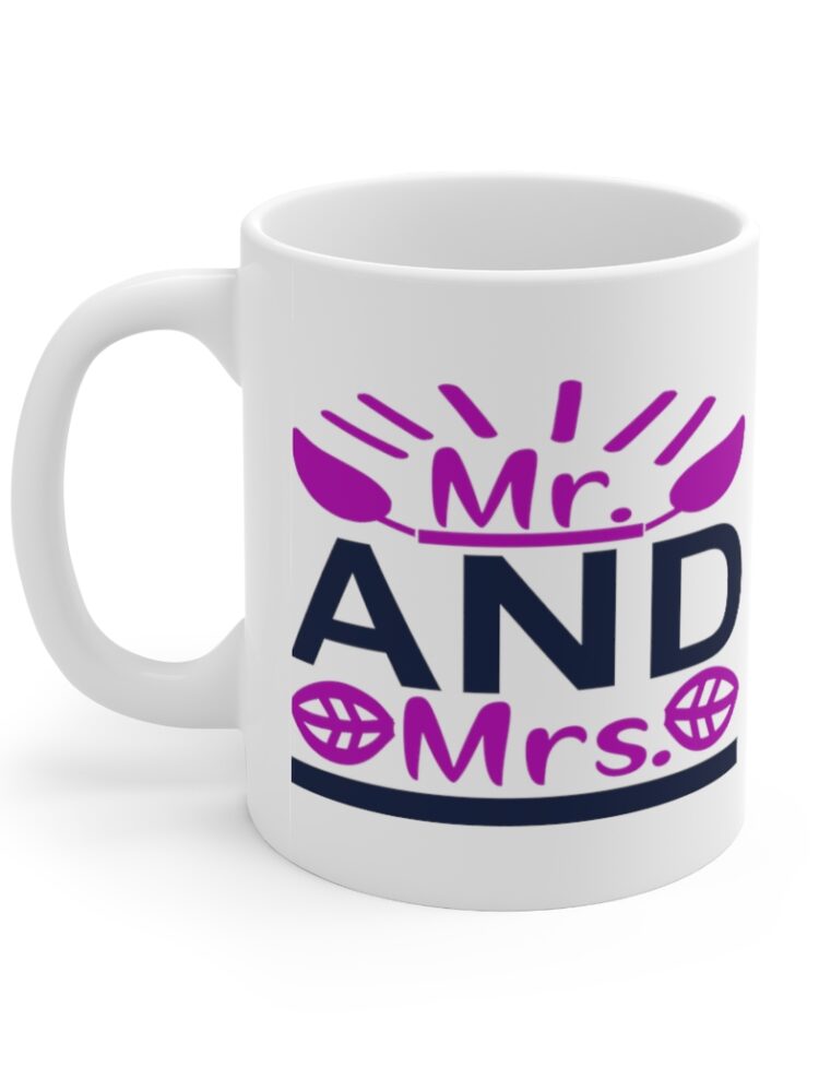 "Mr. and Mrs." - Funny Double Sided Print - White Ceramic Mug 11oz