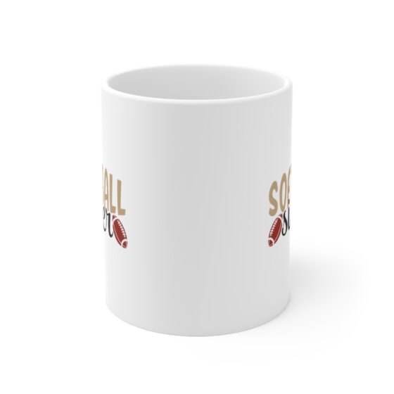 "Softball Sister" - Funny Double Sided Print - White Ceramic Mug 11oz - Image 2