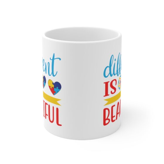 "Different is Beautiful" - Funny Double Sided Print - White Ceramic Mug 11oz - Image 2