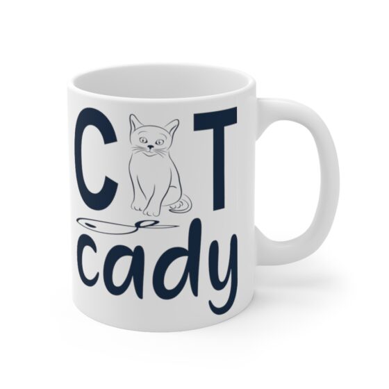 "Cat Cady" - Funny Double Sided Print - White Ceramic Mug 11oz - Image 3