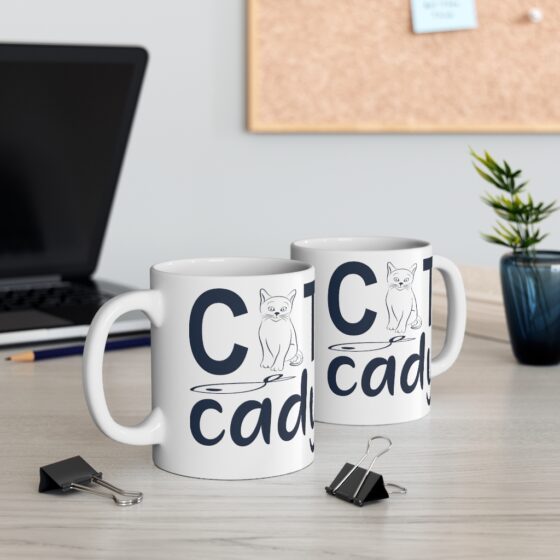 "Cat Cady" - Funny Double Sided Print - White Ceramic Mug 11oz - Image 5