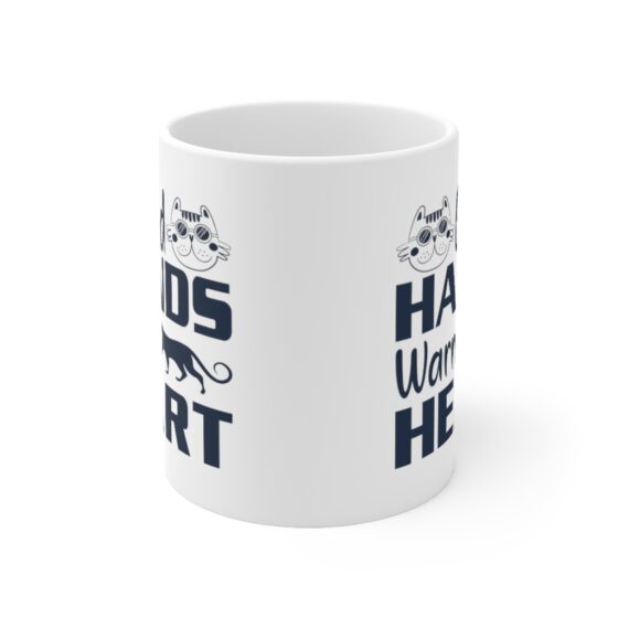 "Gold Hands Warm Heart" - Funny Double Sided Print - White Ceramic Mug 11oz - Image 2