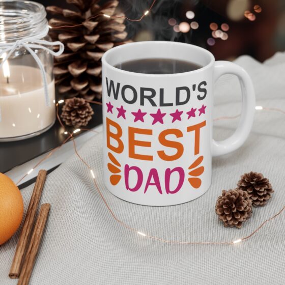 "World's Best Dad" - Funny Double Sided Print - White Ceramic Mug 11oz - Image 4