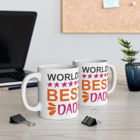 "World's Best Dad" - Funny Double Sided Print - White Ceramic Mug 11oz - Image 5