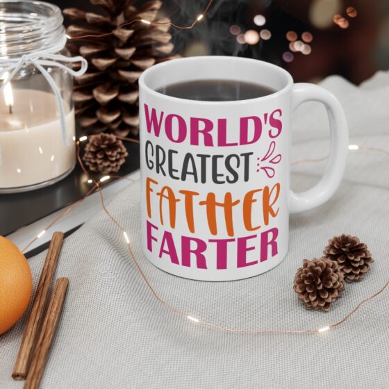 "World's Greatest Father Farter" - Funny Double Sided Print - White Ceramic Mug 11oz - Image 4