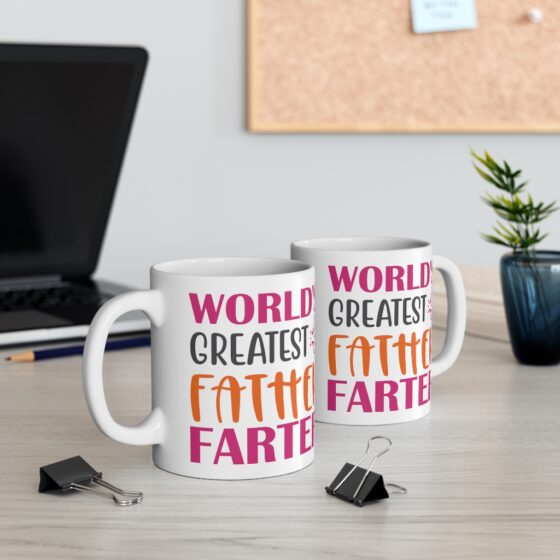 "World's Greatest Father Farter" - Funny Double Sided Print - White Ceramic Mug 11oz - Image 5