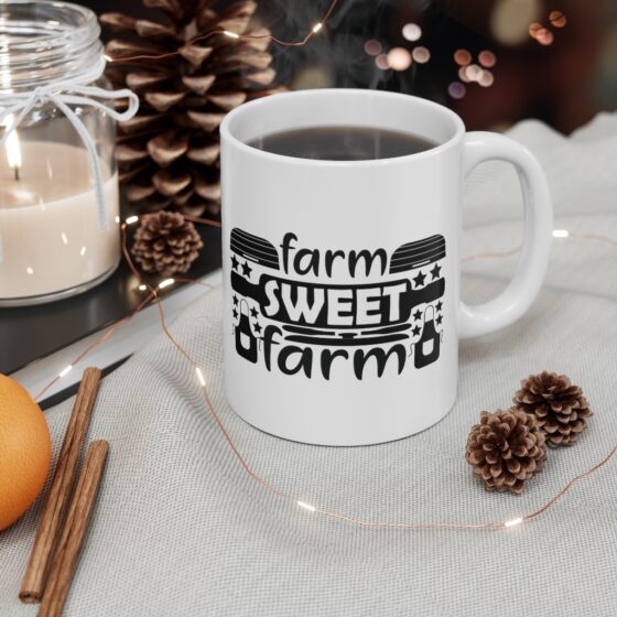 "Farm Sweet Farm" - Funny Double Sided Print - White Ceramic Mug 11oz - Image 4