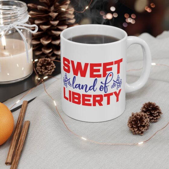"Sweet Land of Liberty" - Funny Double Sided Print - White Ceramic Mug 11oz - Image 4