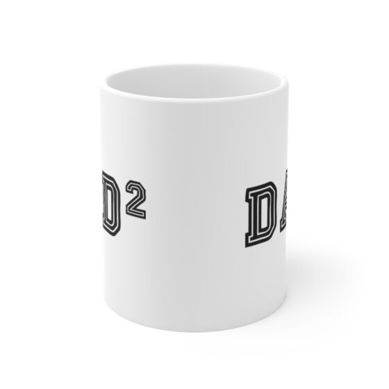 "Dad2" - Funny Double Sided Print - White Ceramic Mug 11oz - Image 2