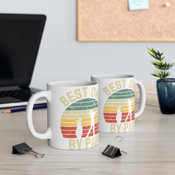 "Best Dad by Par" - Funny Double Sided Print - White Ceramic Mug 11oz - Image 5