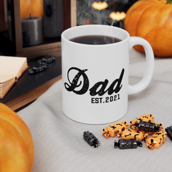 "Dad Est. 2021" - Funny Double Sided Print - White Ceramic Mug 11oz - Image 7