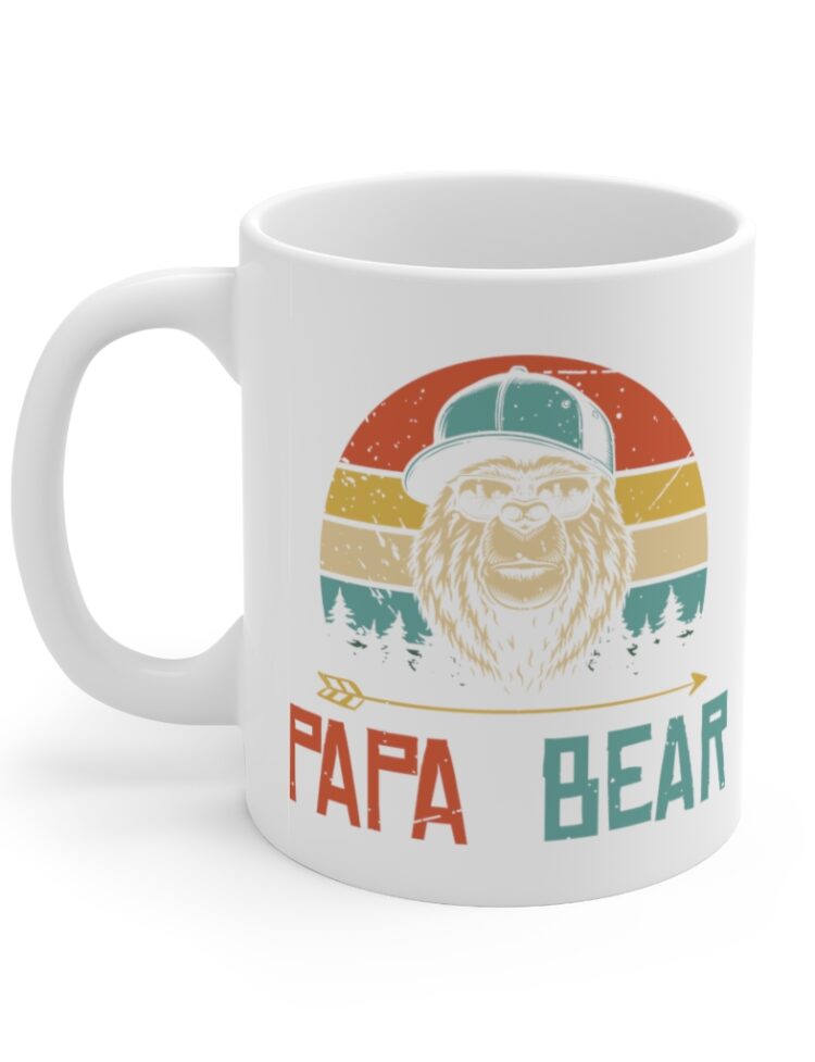 "Papa Bear" - Funny Double Sided Print - White Ceramic Mug 11oz