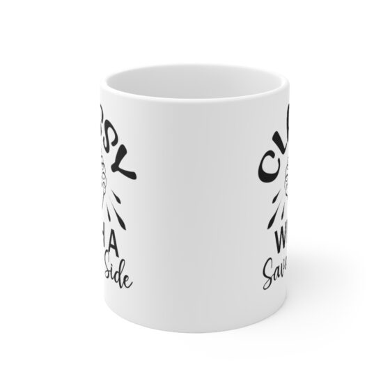 "Classy with a Savage Side" - Funny Double Sided Print - White Ceramic Mug 11oz - Image 2