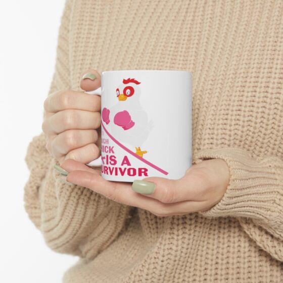 "This Tough Chick is a Survivor" - Funny Double Sided Print - White Ceramic Mug 11oz - Image 10