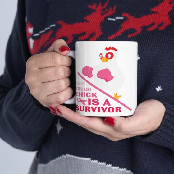 "This Tough Chick is a Survivor" - Funny Double Sided Print - White Ceramic Mug 11oz - Image 12