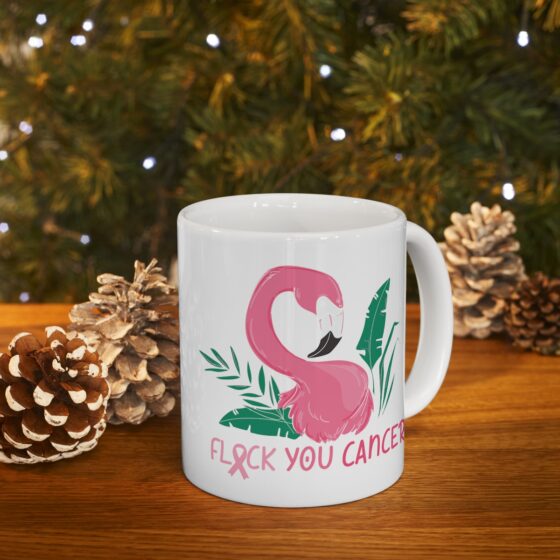 "Flock You Cancer" - Funny Double Sided Print - White Ceramic Mug 11oz - Image 9