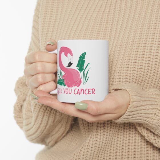 "Flock You Cancer" - Funny Double Sided Print - White Ceramic Mug 11oz - Image 10