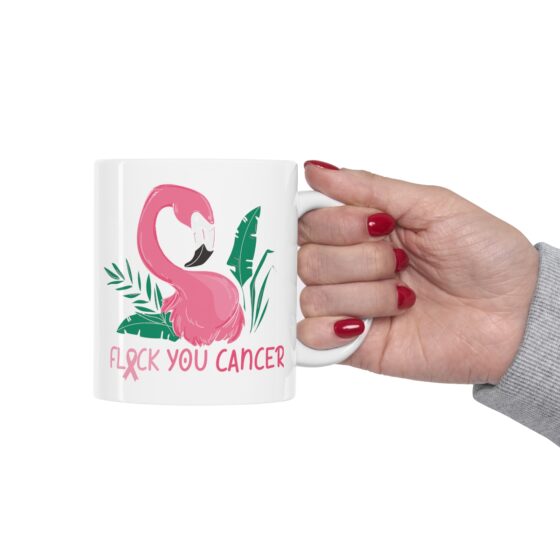 "Flock You Cancer" - Funny Double Sided Print - White Ceramic Mug 11oz - Image 11