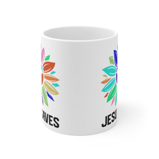 "Jesus Saves" - Funny Double Sided Print - White Ceramic Mug 11oz - Image 2