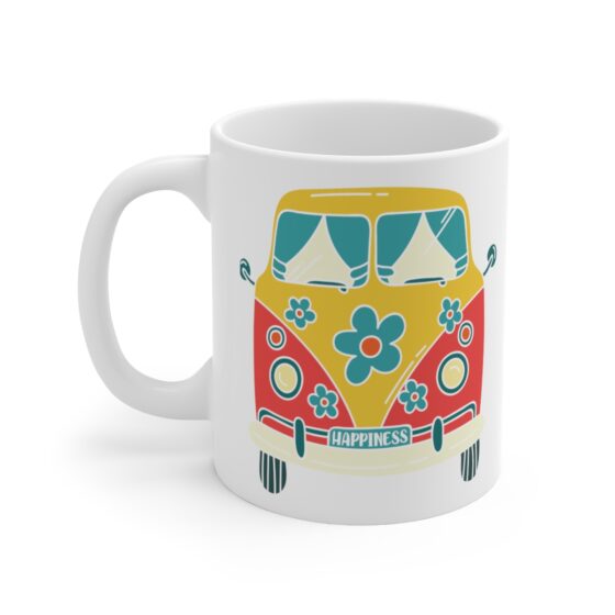 "Happiness" - Funny Double Sided Print - White Ceramic Mug 11oz