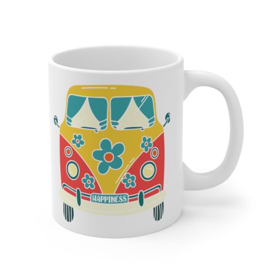 "Happiness" - Funny Double Sided Print - White Ceramic Mug 11oz - Image 3