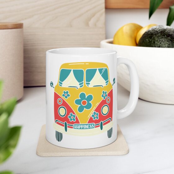 "Happiness" - Funny Double Sided Print - White Ceramic Mug 11oz - Image 7