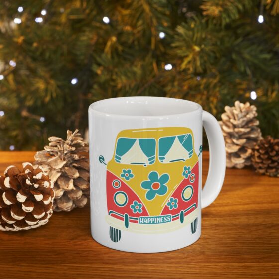 "Happiness" - Funny Double Sided Print - White Ceramic Mug 11oz - Image 9