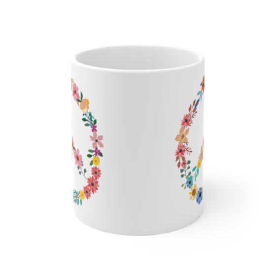 "Flower Power" - Funny Double Sided Print - White Ceramic Mug 11oz - Image 2