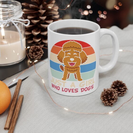 "Just a Girl who Loves Dogs" - Funny Double Sided Print - White Ceramic Mug 11oz - Image 4