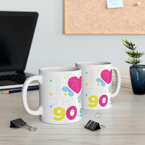 "I Love the 90's" - Funny Double Sided Print - White Ceramic Mug 11oz - Image 5