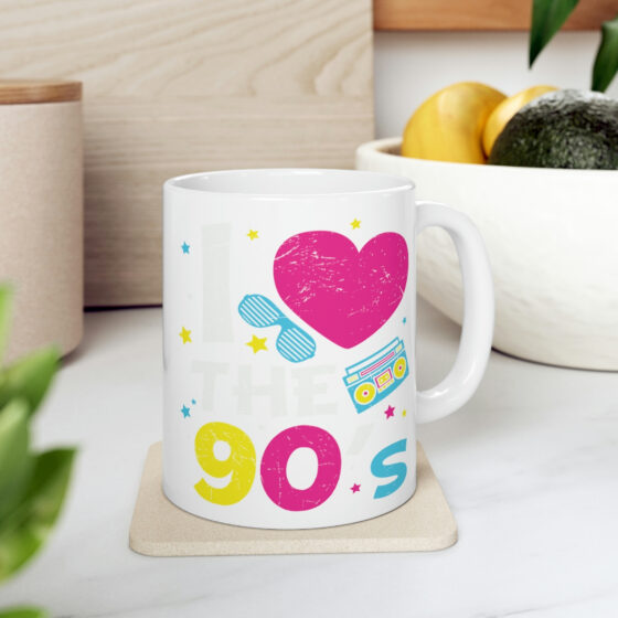 "I Love the 90's" - Funny Double Sided Print - White Ceramic Mug 11oz - Image 7