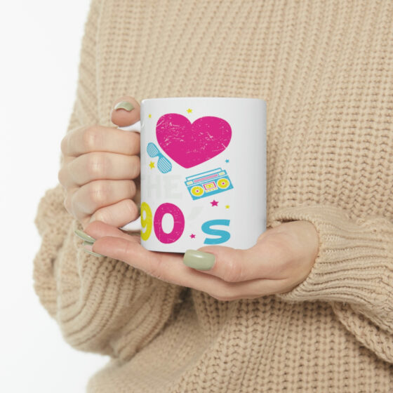 "I Love the 90's" - Funny Double Sided Print - White Ceramic Mug 11oz - Image 10