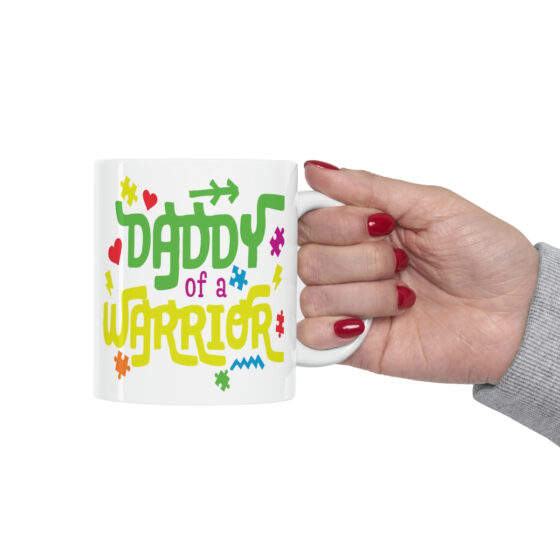 "Daddy of a Warrior" - Funny Double Sided Print - White Ceramic Mug 11oz - Image 12