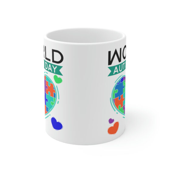 "World Autism Day" - Funny Double Sided Print - White Ceramic Mug 11oz - Image 2