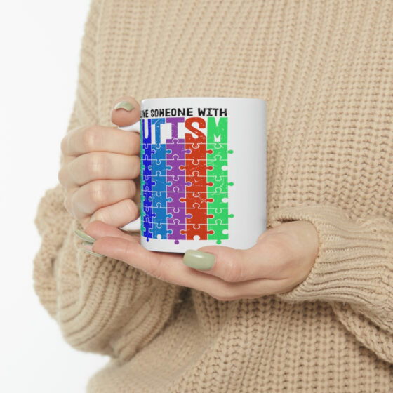 "I Love Someone with Autism" - Funny Double Sided Print - White Ceramic Mug 11oz - Image 10