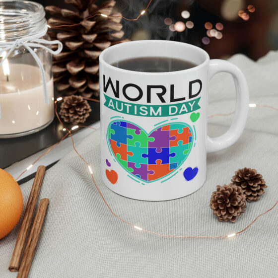 "World Autism Day" - Funny Double Sided Print - White Ceramic Mug 11oz - Image 4