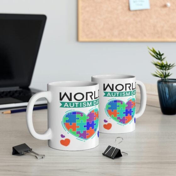 "World Autism Day" - Funny Double Sided Print - White Ceramic Mug 11oz - Image 5