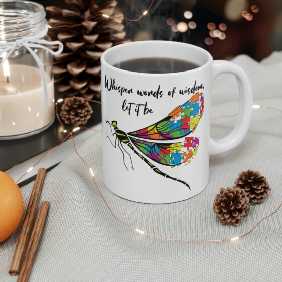 "Whisper Words of Wisdom, Let It Be" - Funny Double Sided Print - White Ceramic Mug 11oz - Image 4