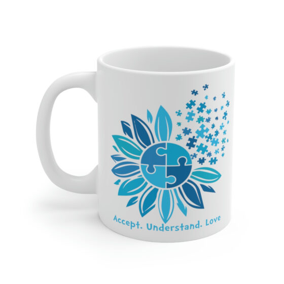 "Accept Understand Love" - Funny Double Sided Print - White Ceramic Mug 11oz