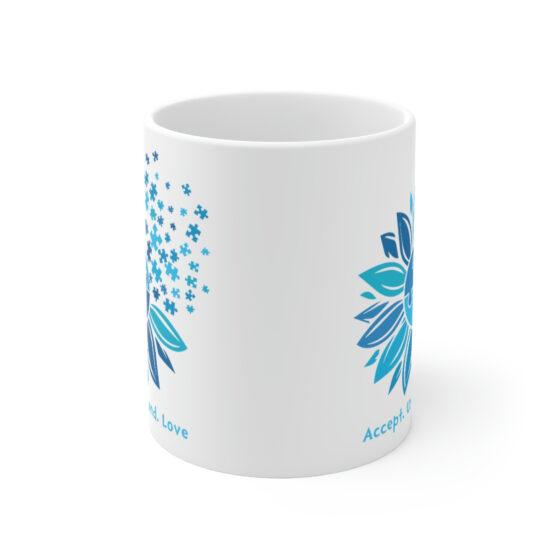 "Accept Understand Love" - Funny Double Sided Print - White Ceramic Mug 11oz - Image 2