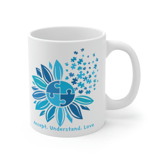 "Accept Understand Love" - Funny Double Sided Print - White Ceramic Mug 11oz - Image 3