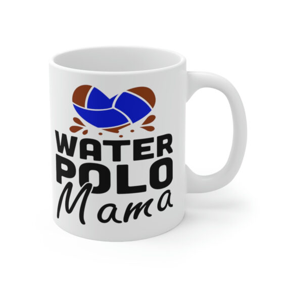 "Water Polo Mama" - Funny Double Sided Print - White Ceramic Mug 11oz - Image 3