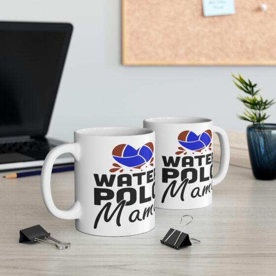 "Water Polo Mama" - Funny Double Sided Print - White Ceramic Mug 11oz - Image 5