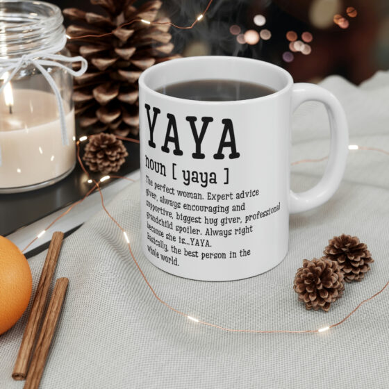 "Yaya" - Funny Double Sided Print - White Ceramic Mug 11oz - Image 4